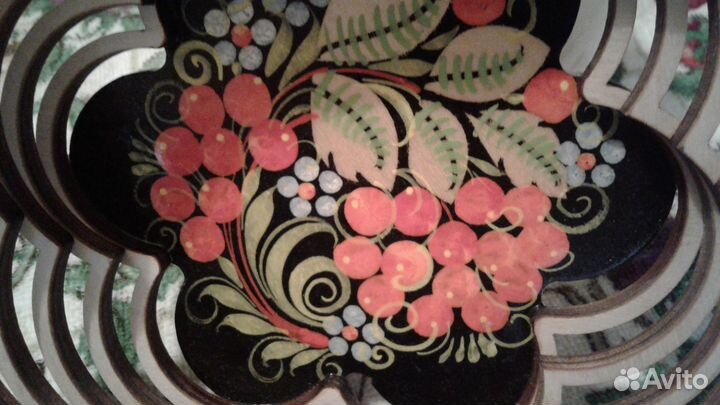 Хлебница/конфетница,поднос Жостово,ложки,корзинки