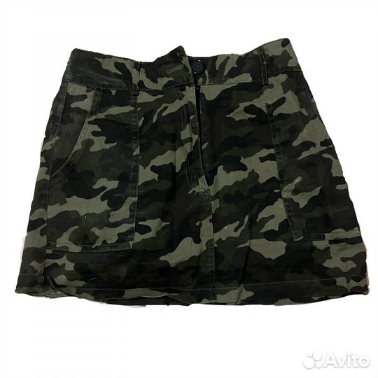 Мини юбка в стиле милитари камуфляж у2к