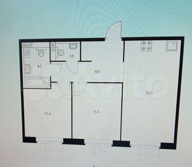 2-к. квартира, 56 м², 20/25 эт.