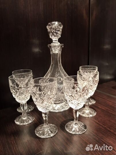 Хрустальный графин с рюмками СССР