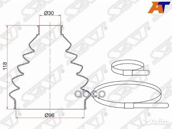 Пыльник шруса наружный FR VW golf (2 хомута. т