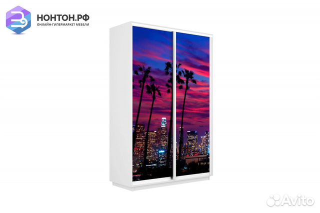 Шкаф-купе 2-х дверный Нонтон фото №1014 / белый сн