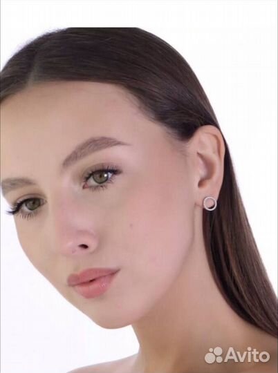 Серьги пусеты серебряные