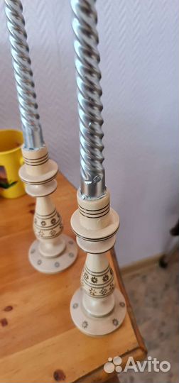 Подсвечник деревянный пара