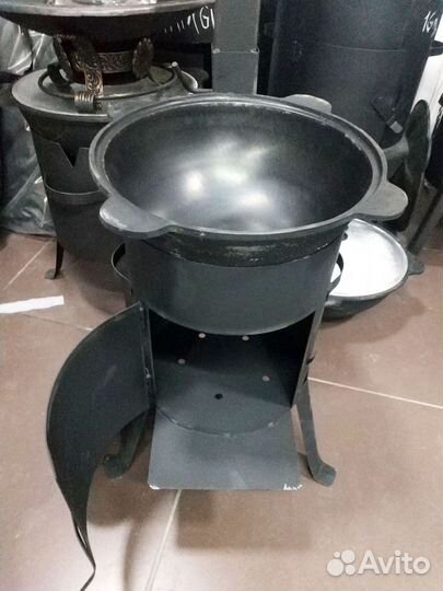 Казан чугунный 6л с печью