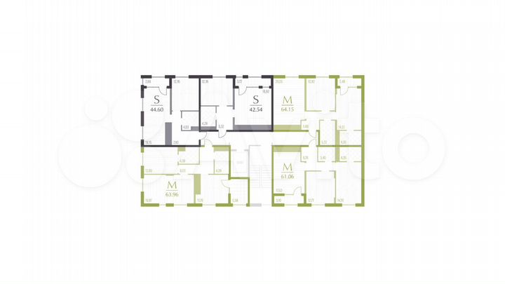 2-к. квартира, 64,2 м², 2/11 эт.
