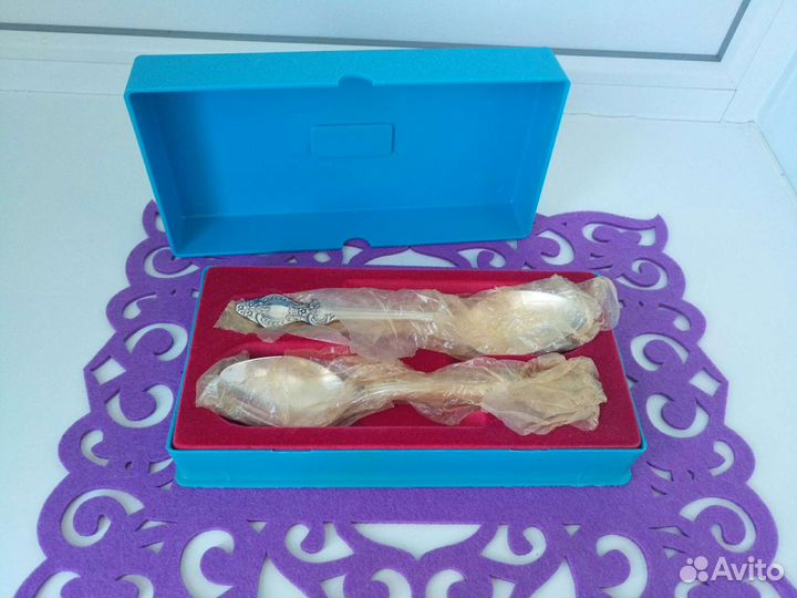 Новый набор стол.ложек из мнц с посеребрением