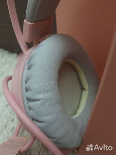 Игровые наушники с микрофоном bloody G521 розовые