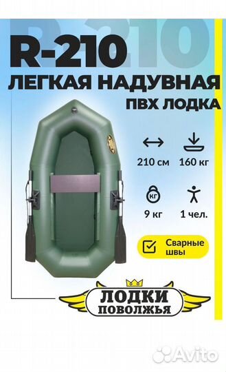 Лодка пвх Лодки Поволжья R-210