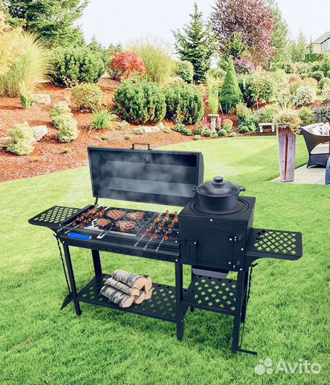 Мангал с печью под казан