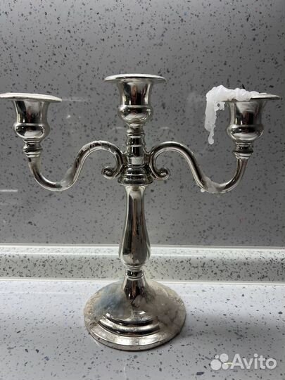 Подсвечник под винтаж серебро на 3 свечи