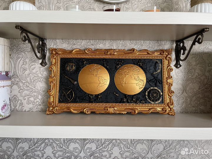 Барельеф картина Карта мира