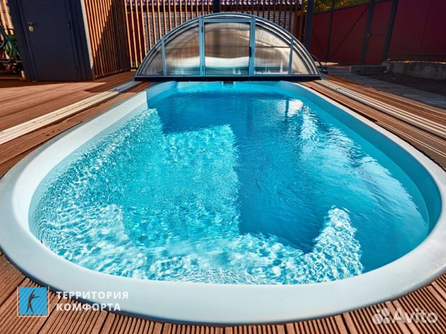 Композитный бассейн 6,4 * 2,8 м, глубина 1,57 м