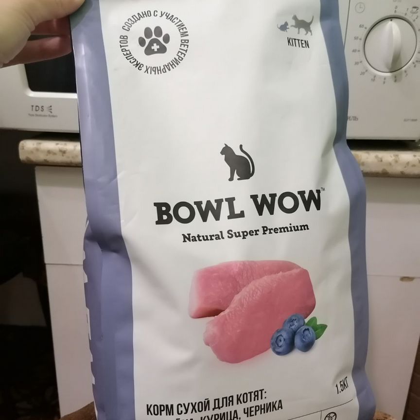 Корм сухой bowl WOW для котят, 1,5 кг