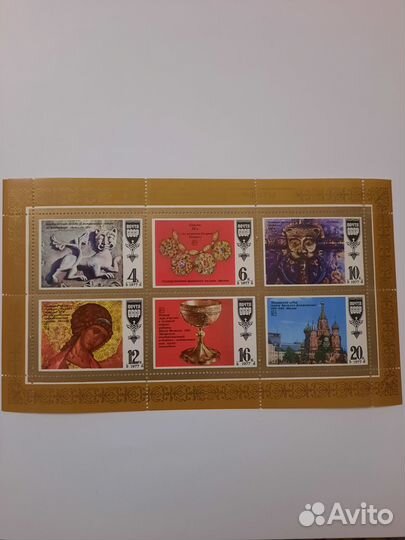 Лист С марками «шедевры древнерусской культуры» СС
