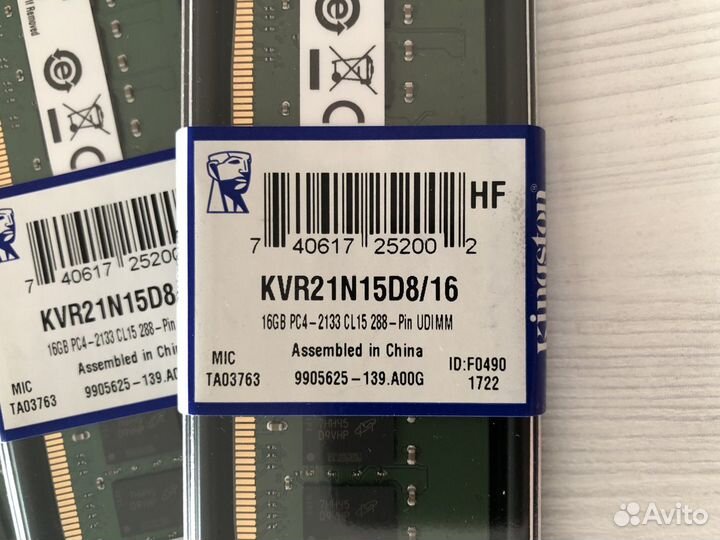 Оперативная память DDR4 16GB Kingston KVR21N15D8
