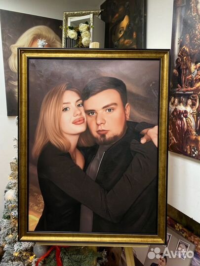 Портрет по фото на холсте