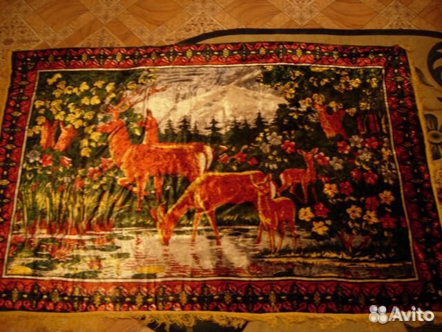 Ковры, скатерти плюшевые с бахромой СССР