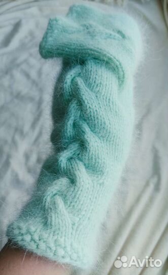 Варежки пушистые пух норки