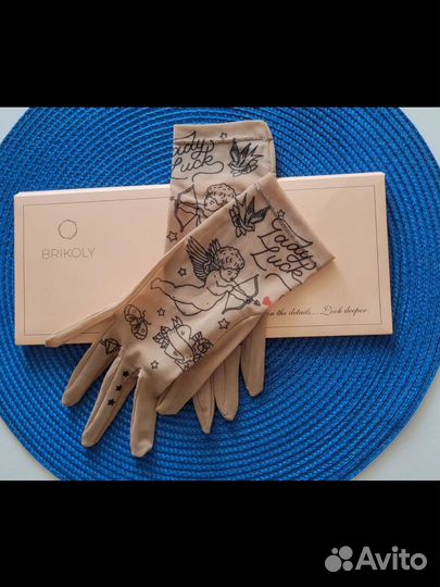 Перчатки с эффектом татуировки новые
