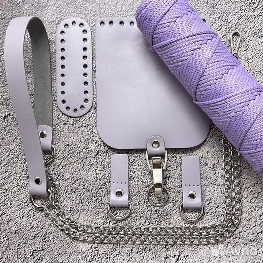 Кожаная фурнитура набор для вязаной сумки