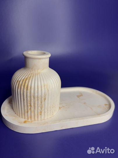 Набор из гипса подставка для интерьера мрамор