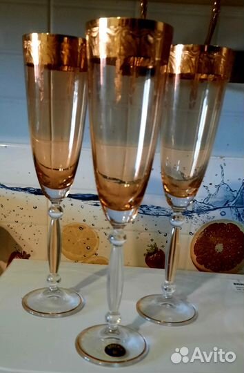 Бокалы богемский хрусталь