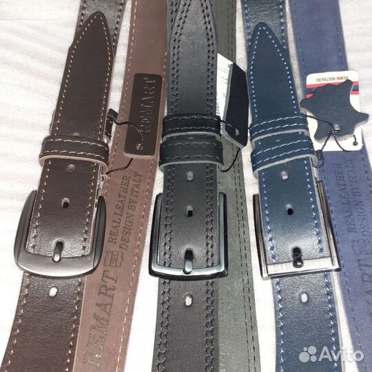 Ремень брючный, мужской из натуральной кожи
