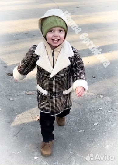 Детское пальто-дубленка на мальчика