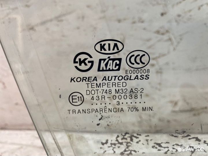 Стекло двери переднее правое Kia Shuma лифтбек S6D