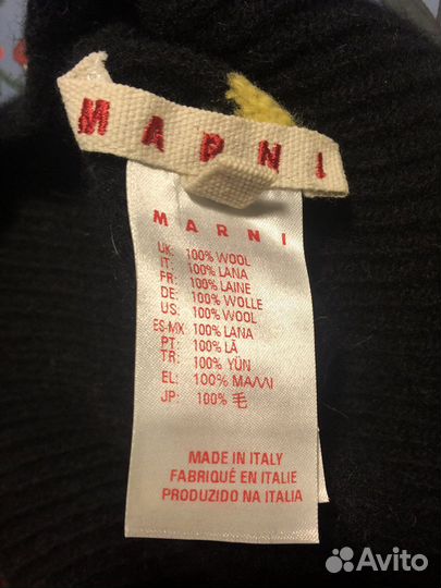 Комплект шапка варежки Marni шерсть