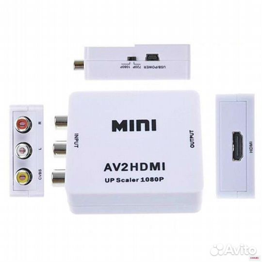 Переходник 3RCA (F гн вх) - - hdmi (F гн вых)