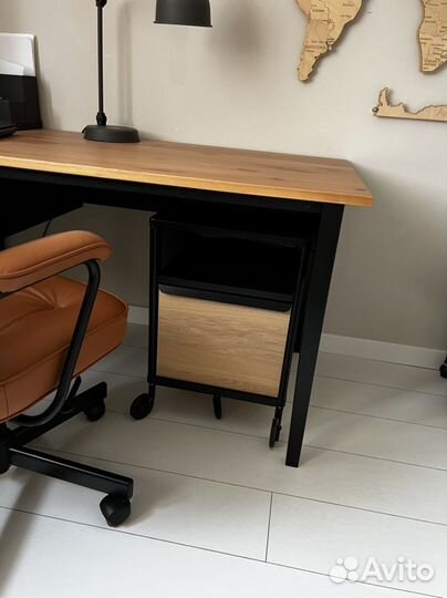 Тумбочка на колесах икеа бекант шпон,массив дуба