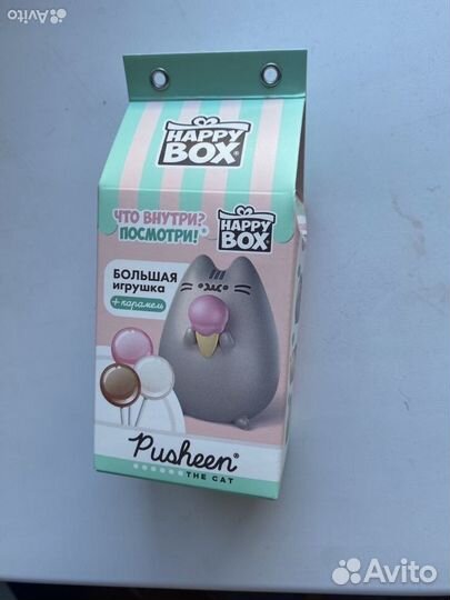 Кот пушин с подарком happy box новый