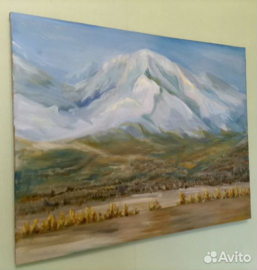 Картина маслом 72 х 91 см. Холст. Горы