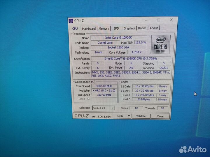 Процессор intel core i9 10900k