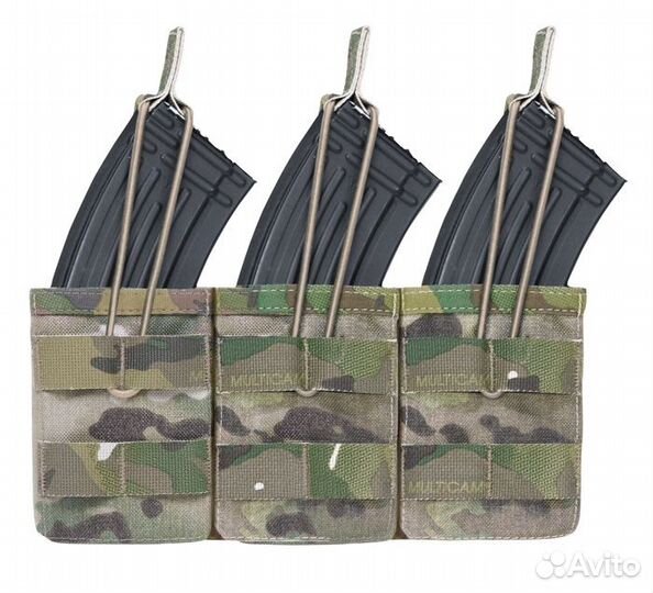 Warrior triple open MAG pouch AK47/74 multicam