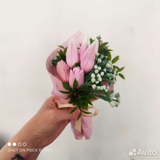 Букет тюльпанов из мыла