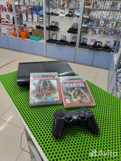 PS3 Super Slim 500 gb + 2 игры в подарок