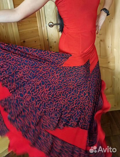 Юбка с высоким поясом платье фламенко