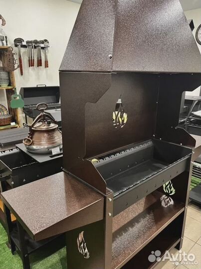 Мангал с крышей для беседки