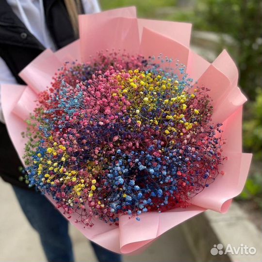 Гипсофилы с открыткой