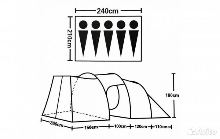 Летняя палатка с навесом