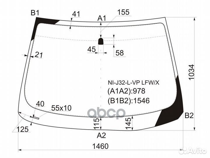 Стекло лобовое nissan teana 08-14 NI-J32-L-VP