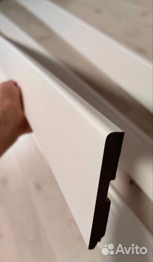 Мдф плинтус напольн. белый, до 2,4 м