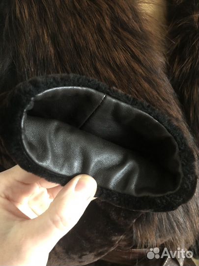 Шуба мутон (овчина) и песец