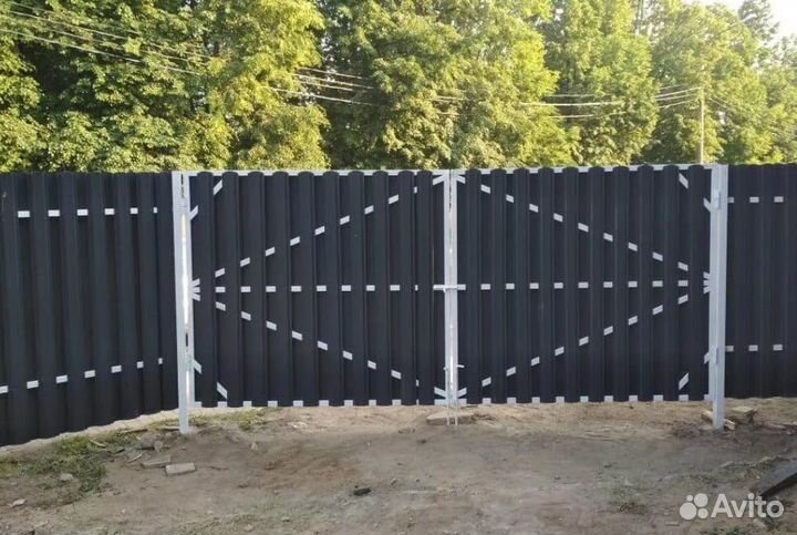 Забор из евроштакетника цена под ключ