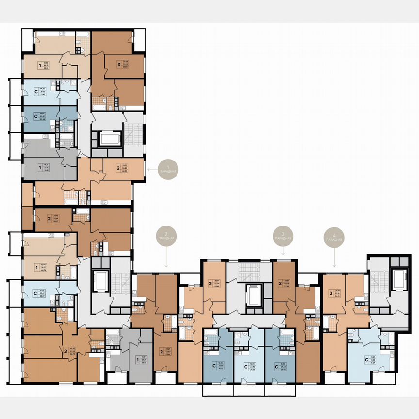 2-к. квартира, 55,9 м², 9/11 эт.