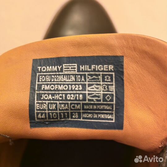 Мужские кожаные ботинки tommy hilfiger демисезон