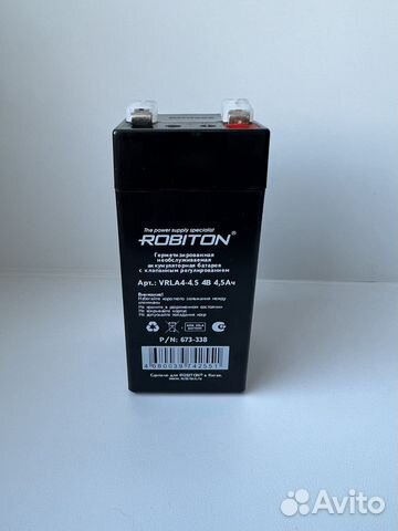 Аккумулятор 4V 4.5Ah robiton свинц.-кислот